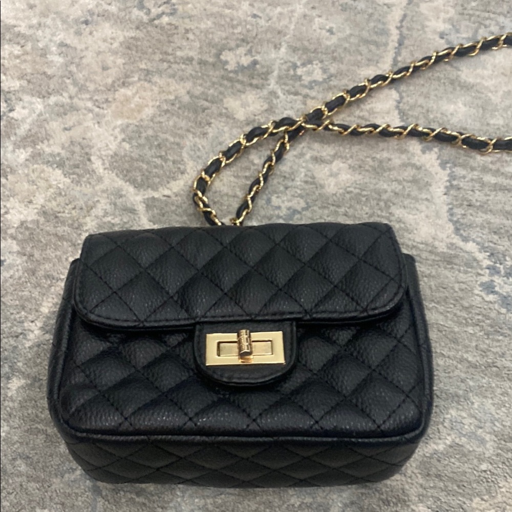 Black Quilted Chain Bag